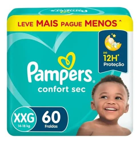 Fralda Pampers Confort Sec Xxg 60 Unidades