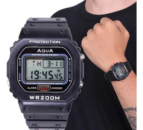 Relógio Aqua Digital G Esportivo Masculino A  Prova D`água